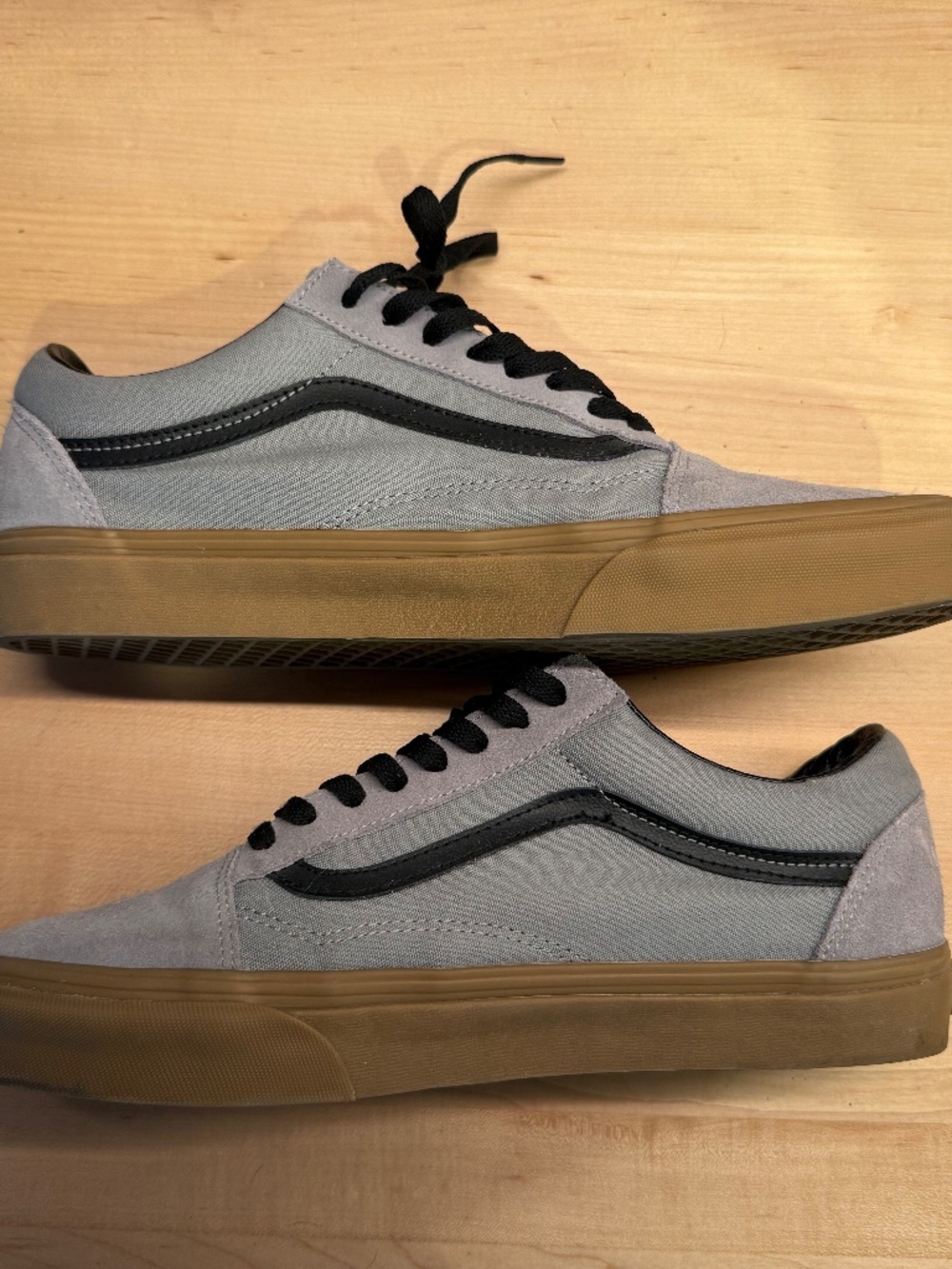 Vans Old Skool Grey Canvas Suede Gum Sole Size 12